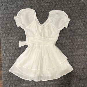 Katie J White Puff Sleeve Dress